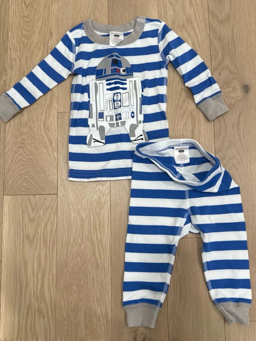 Star Wars Blue & White Striped Toddler Sleep Set with Gray Trim